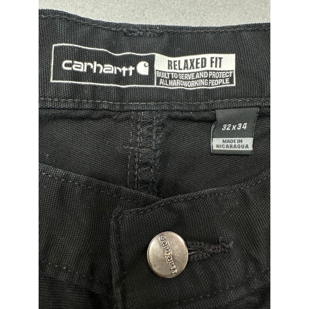 Carhartt Rugged Flex Relaxed Fit Canvas Work Pants Black 32x34 Workwear - Picture 5 of 15